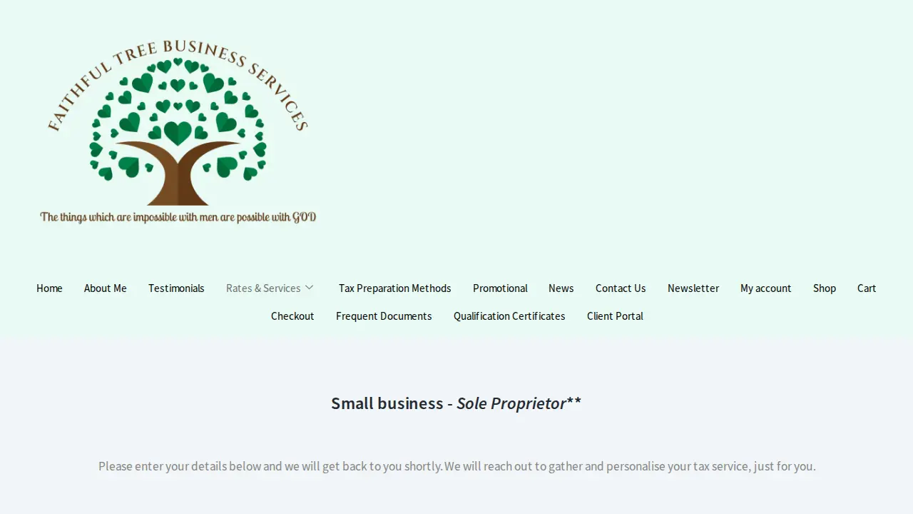 Faithful Tree Business Services page