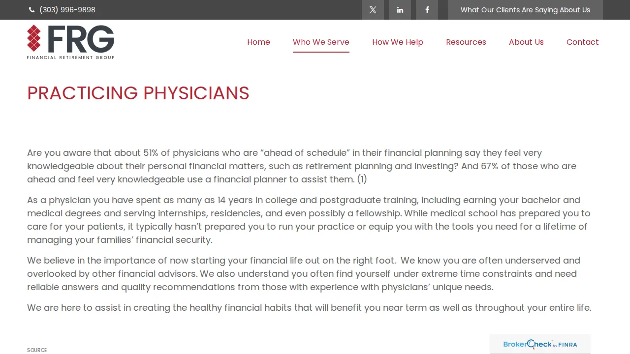 Financial Retirement Group page