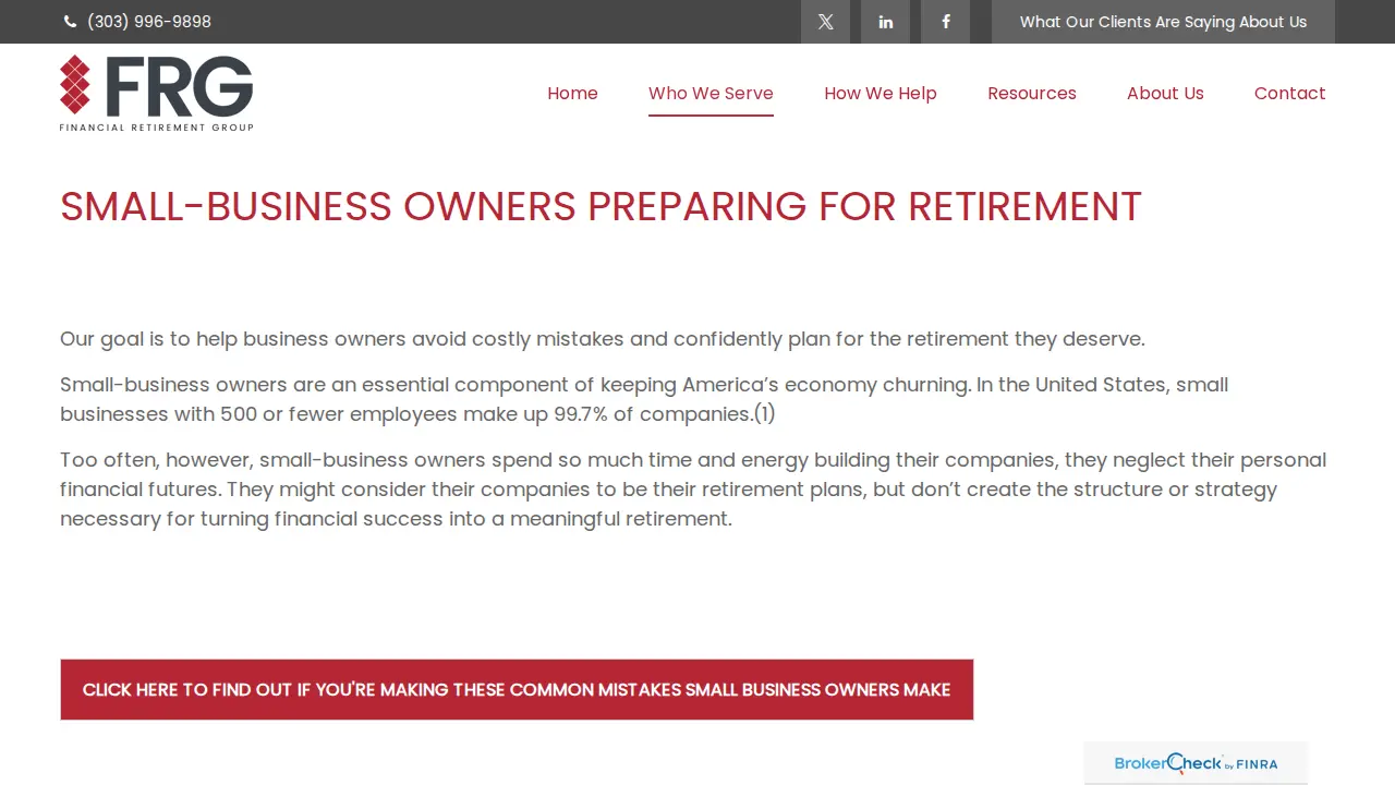 Financial Retirement Group page