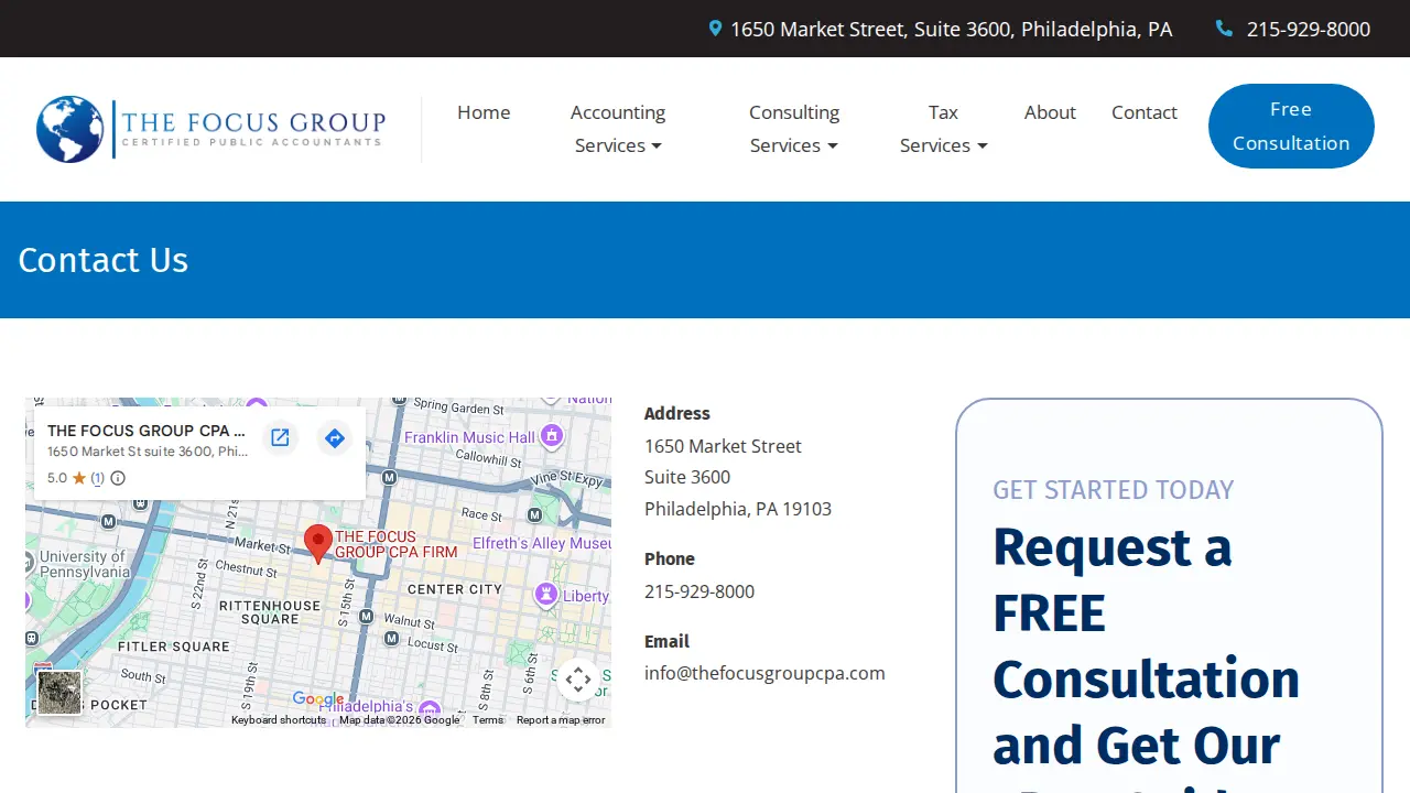 THE FOCUS GROUP CPA FIRM page