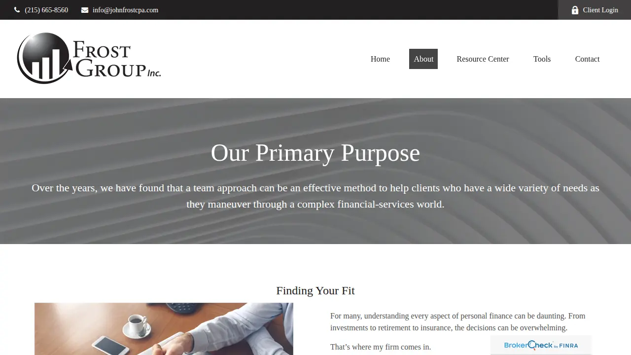 Frost Group INC page