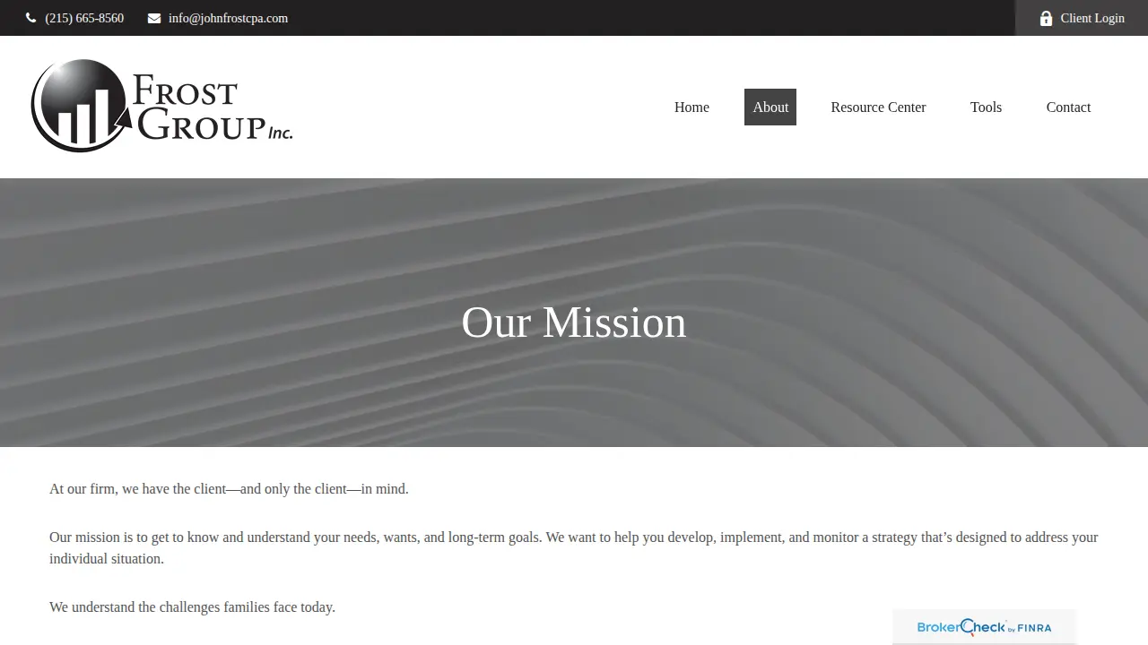 Frost Group INC page
