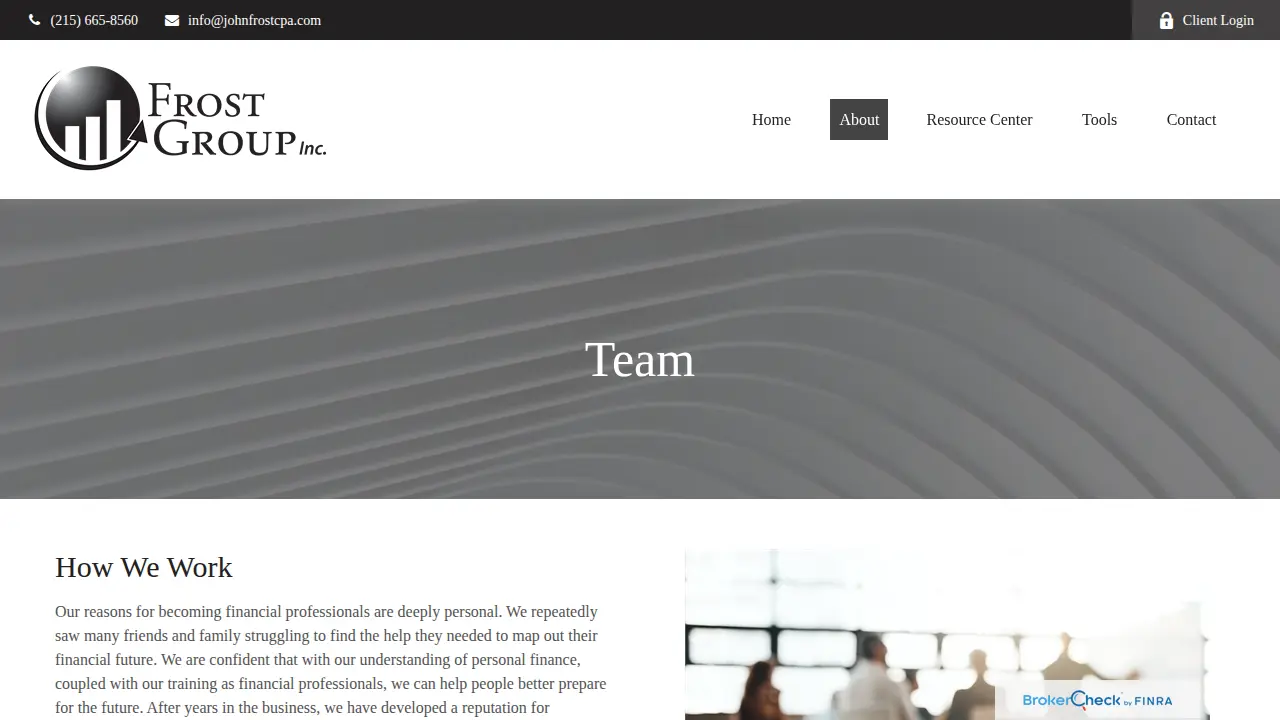 Frost Group INC page