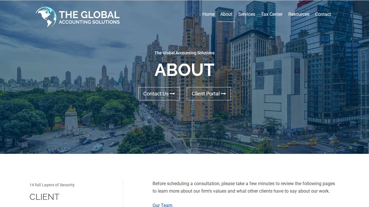 The Global Accounting Solutions, Inc. page