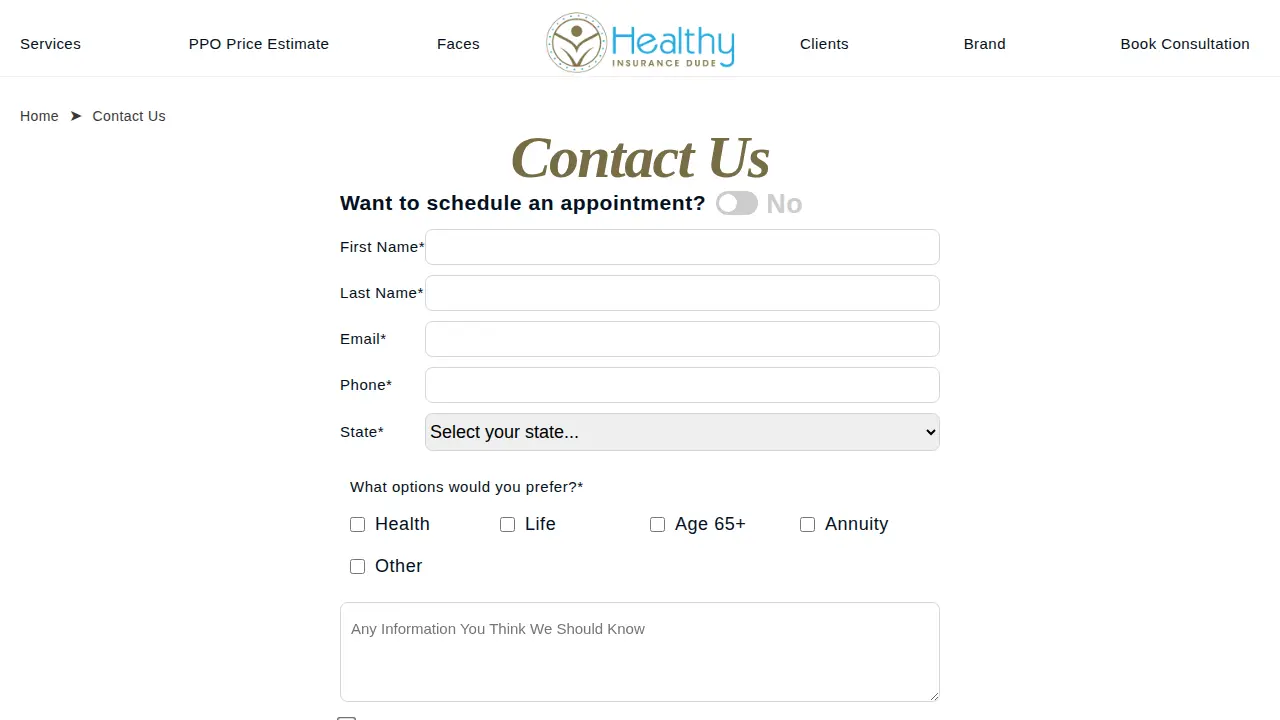 Healthy Insurance Dude page