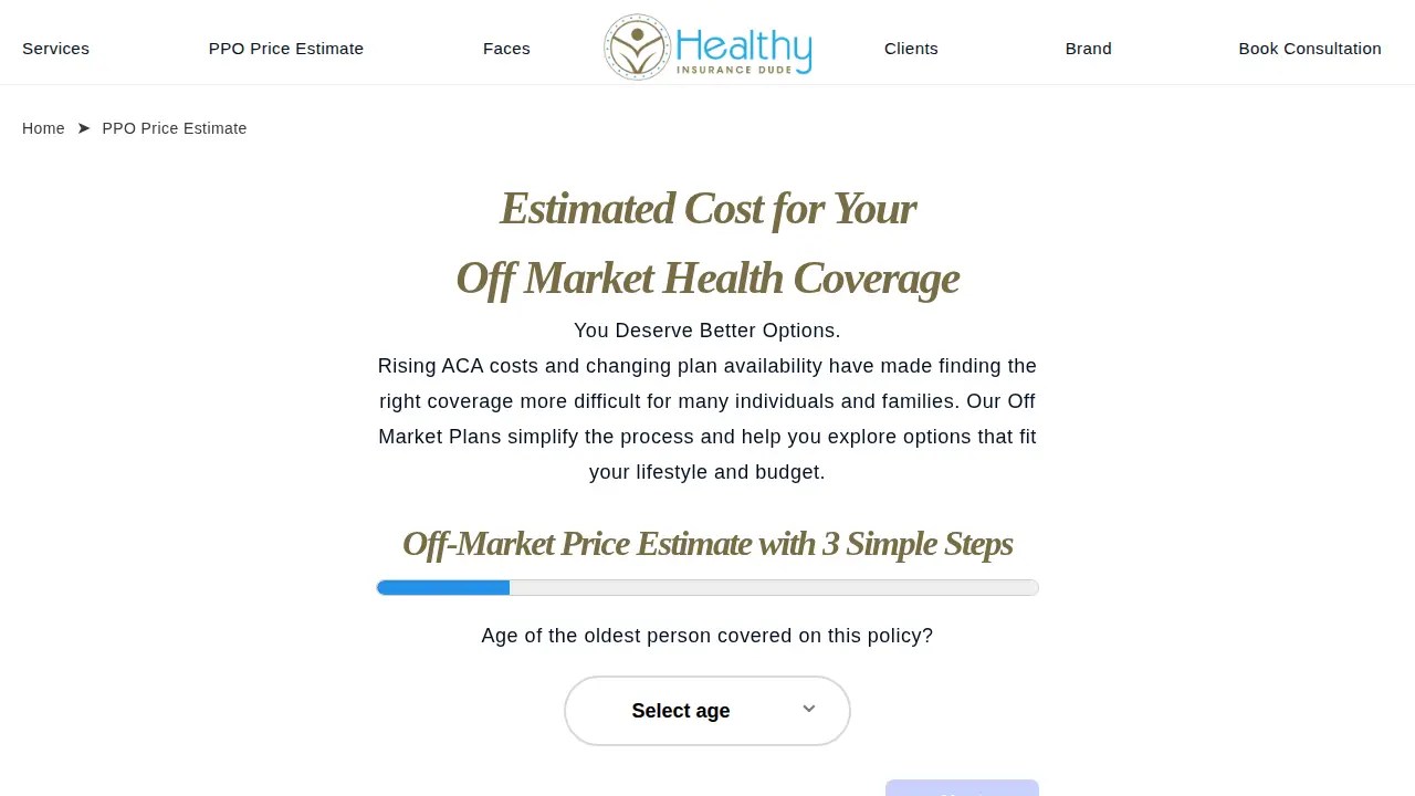 Healthy Insurance Dude page
