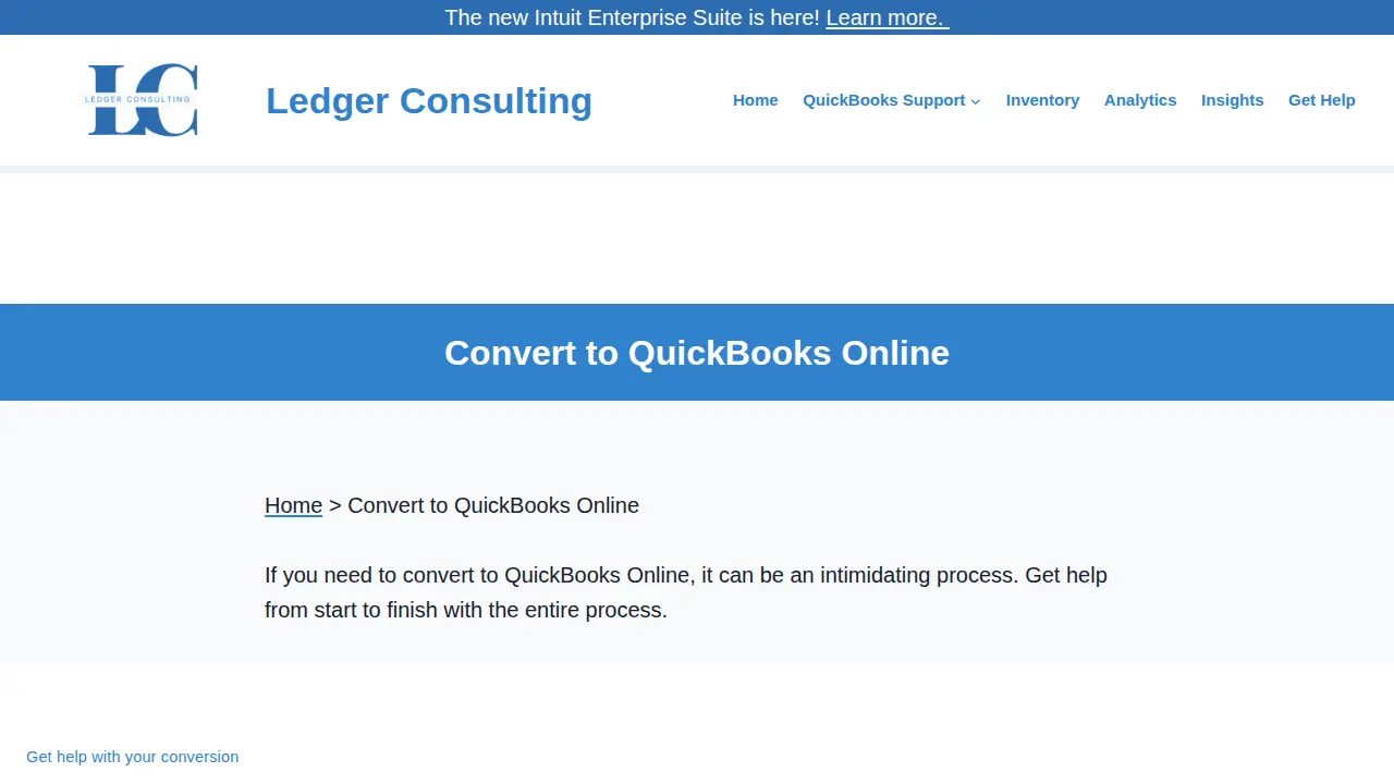 Ledger Consulting page