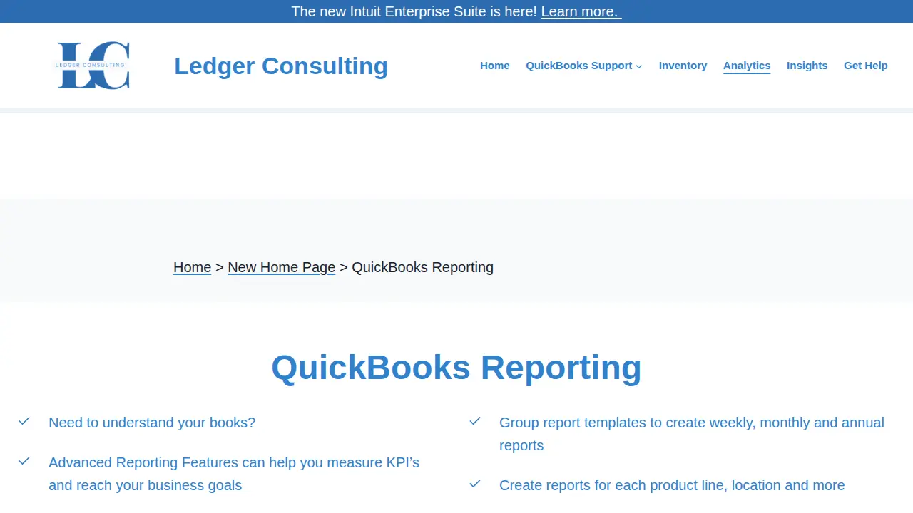 Ledger Consulting page