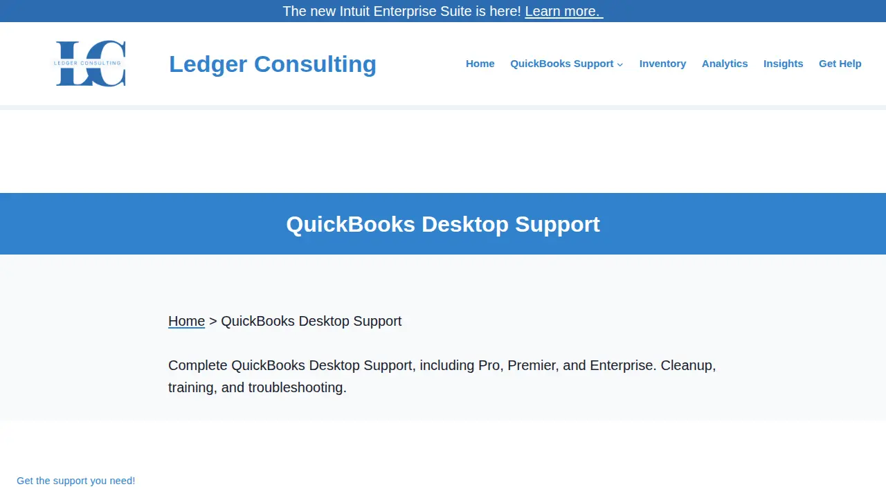Ledger Consulting page