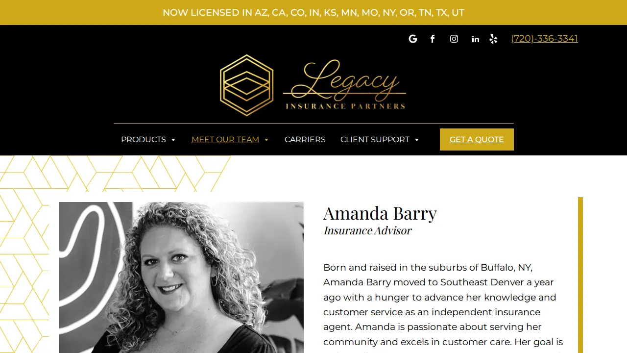 Legacy Insurance Partners page