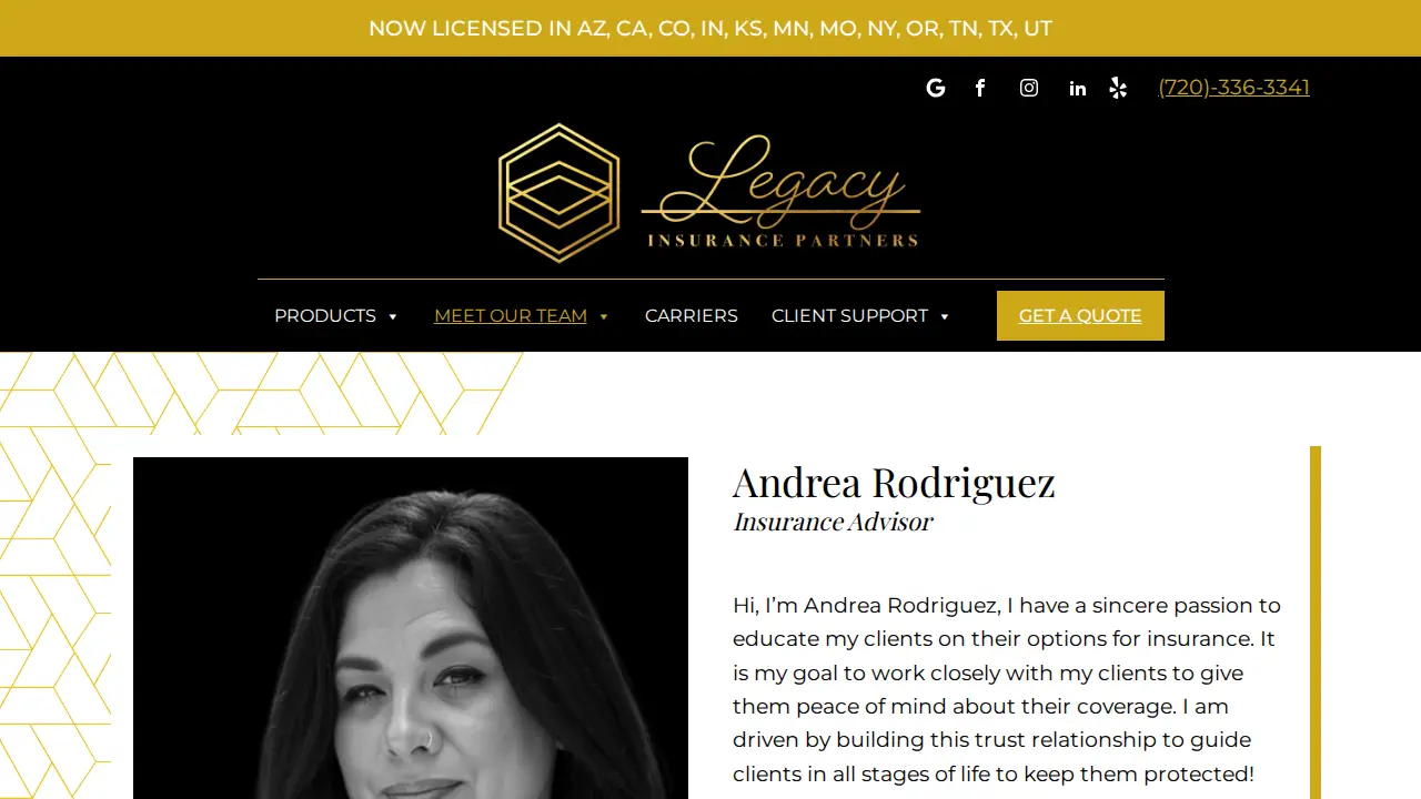Legacy Insurance Partners page