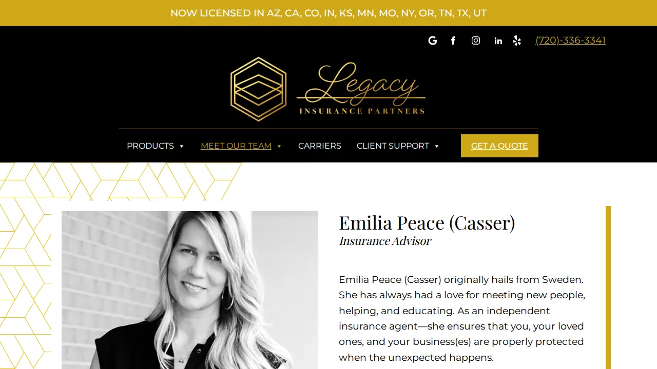 Legacy Insurance Partners page