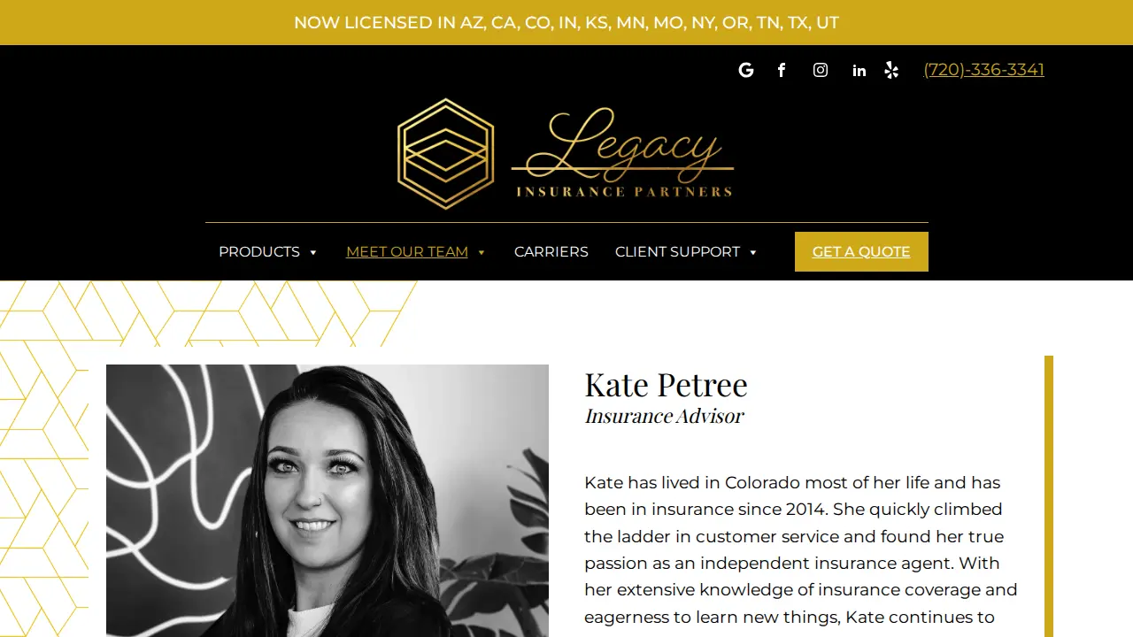 Legacy Insurance Partners page