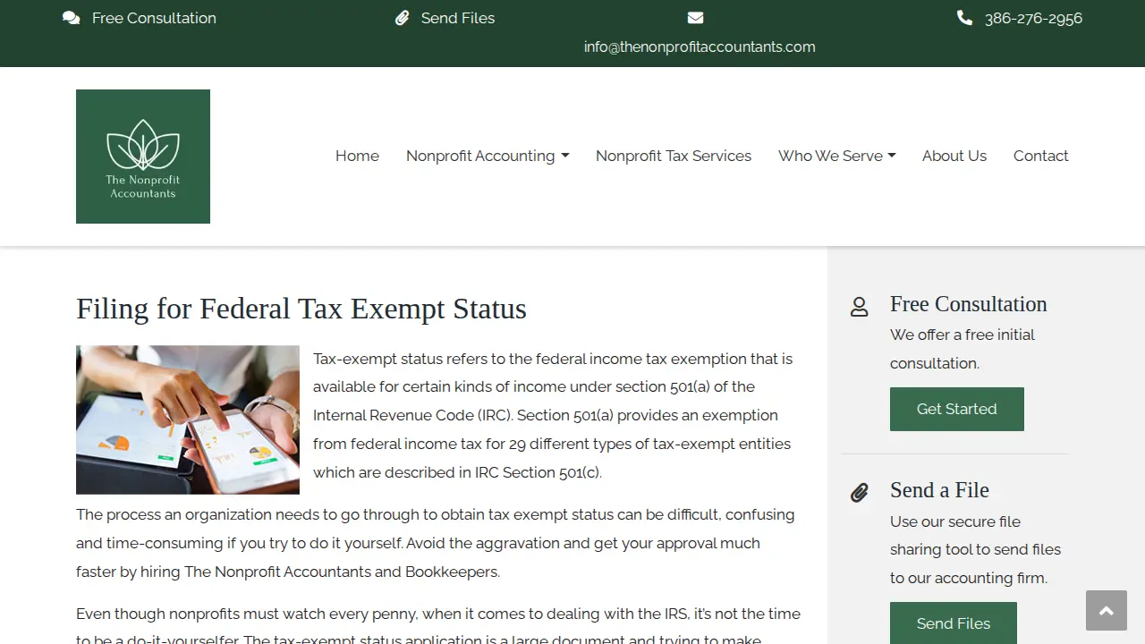 The Nonprofit Accountants and Bookkeepers page