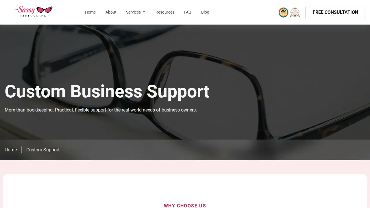 The Sassy Bookkeeper page