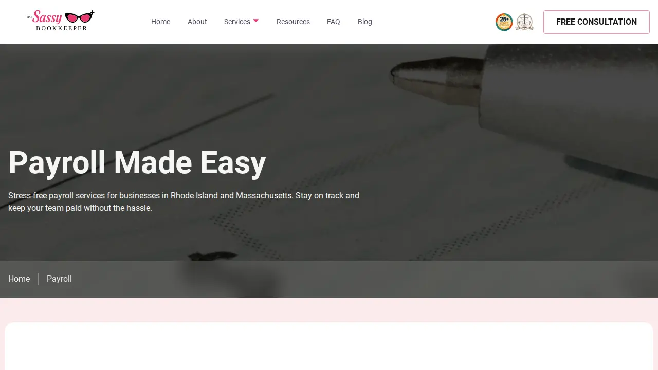 The Sassy Bookkeeper page