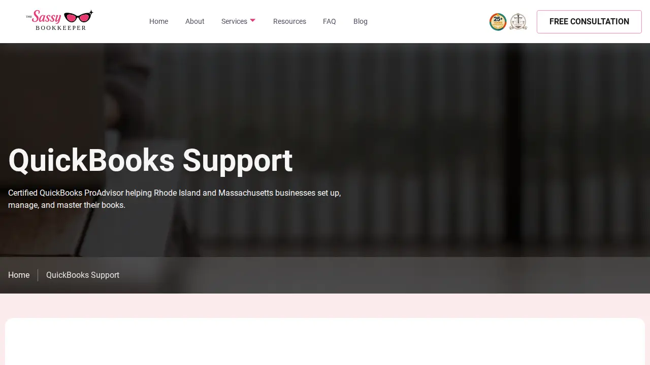 The Sassy Bookkeeper page