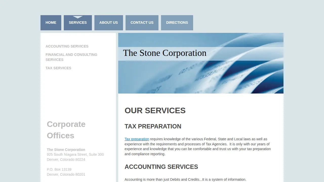 The Stone Corporation page