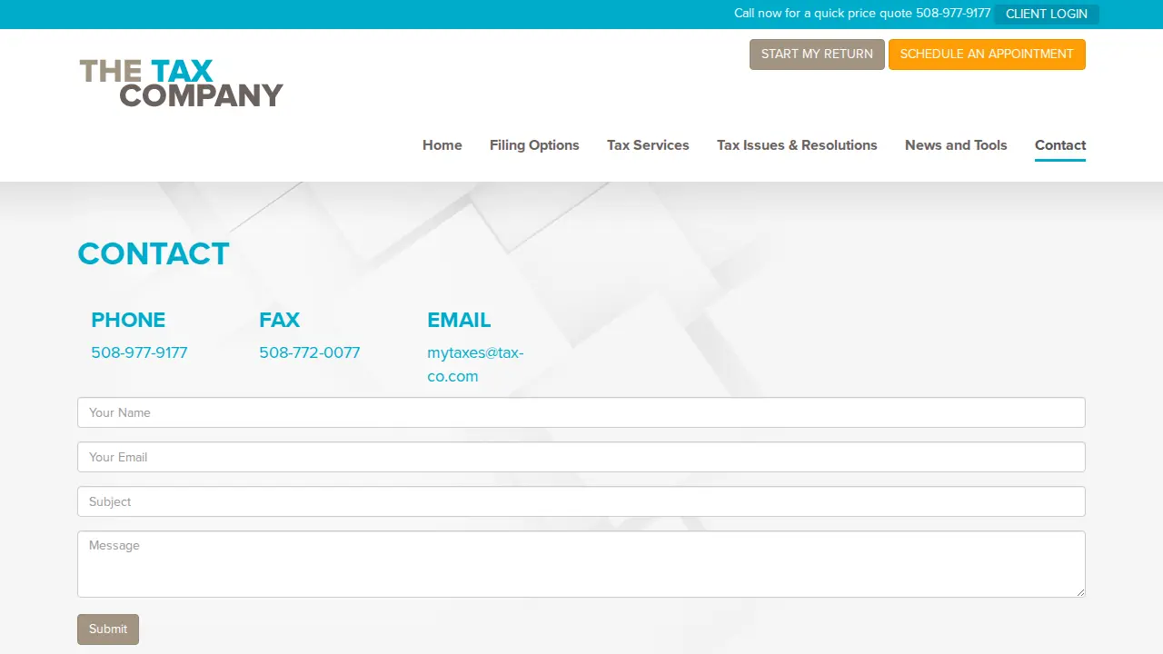 The Tax Company page