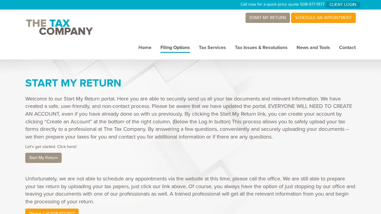 The Tax Company page