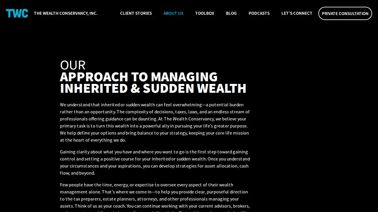 The Wealth Conservancy, Inc page