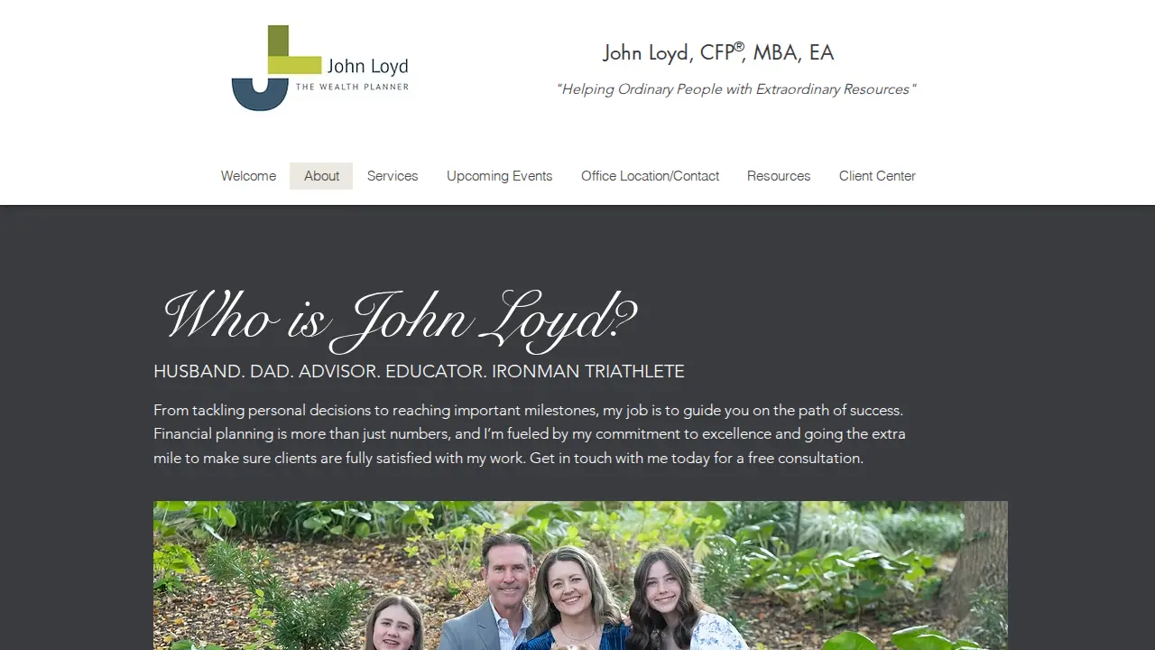 The Wealth Planner page