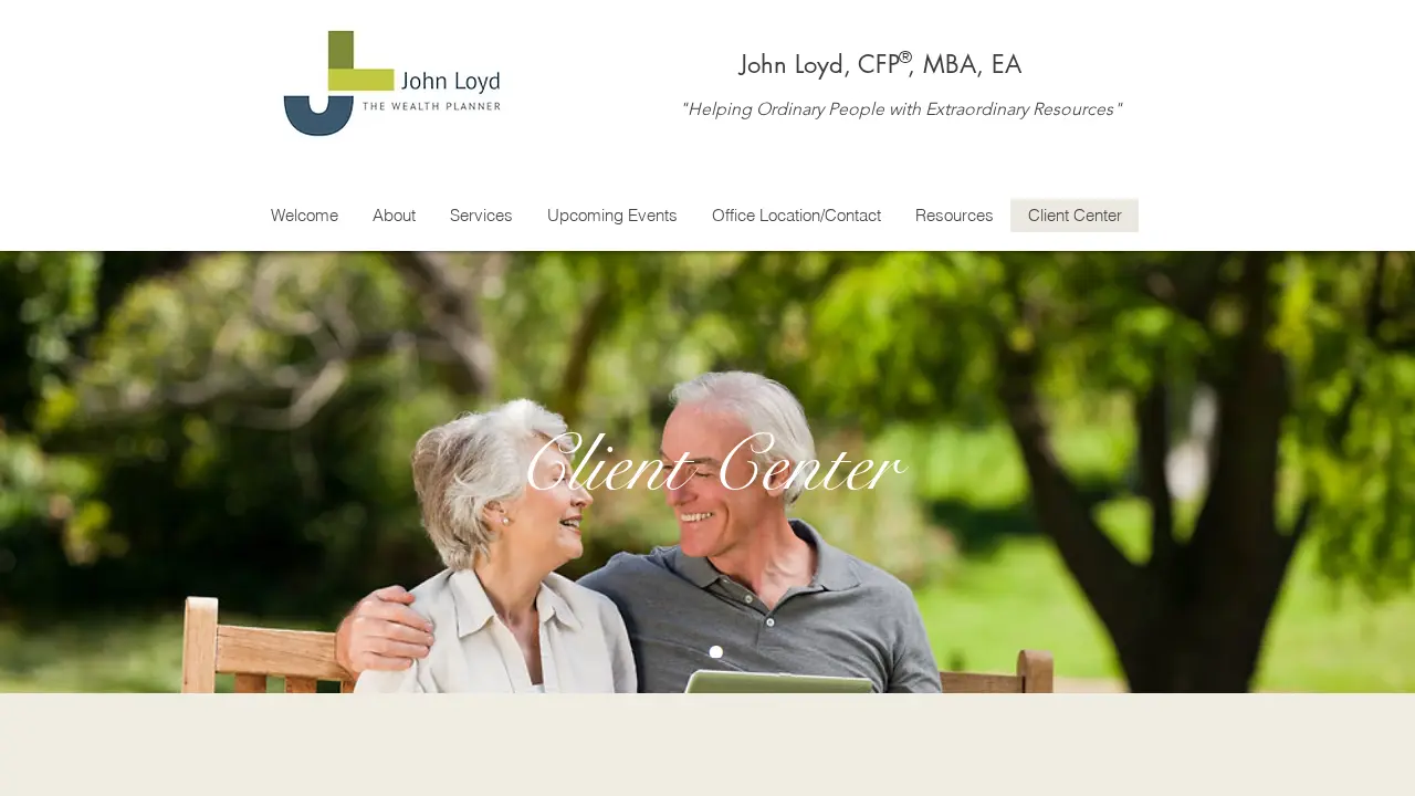 The Wealth Planner page