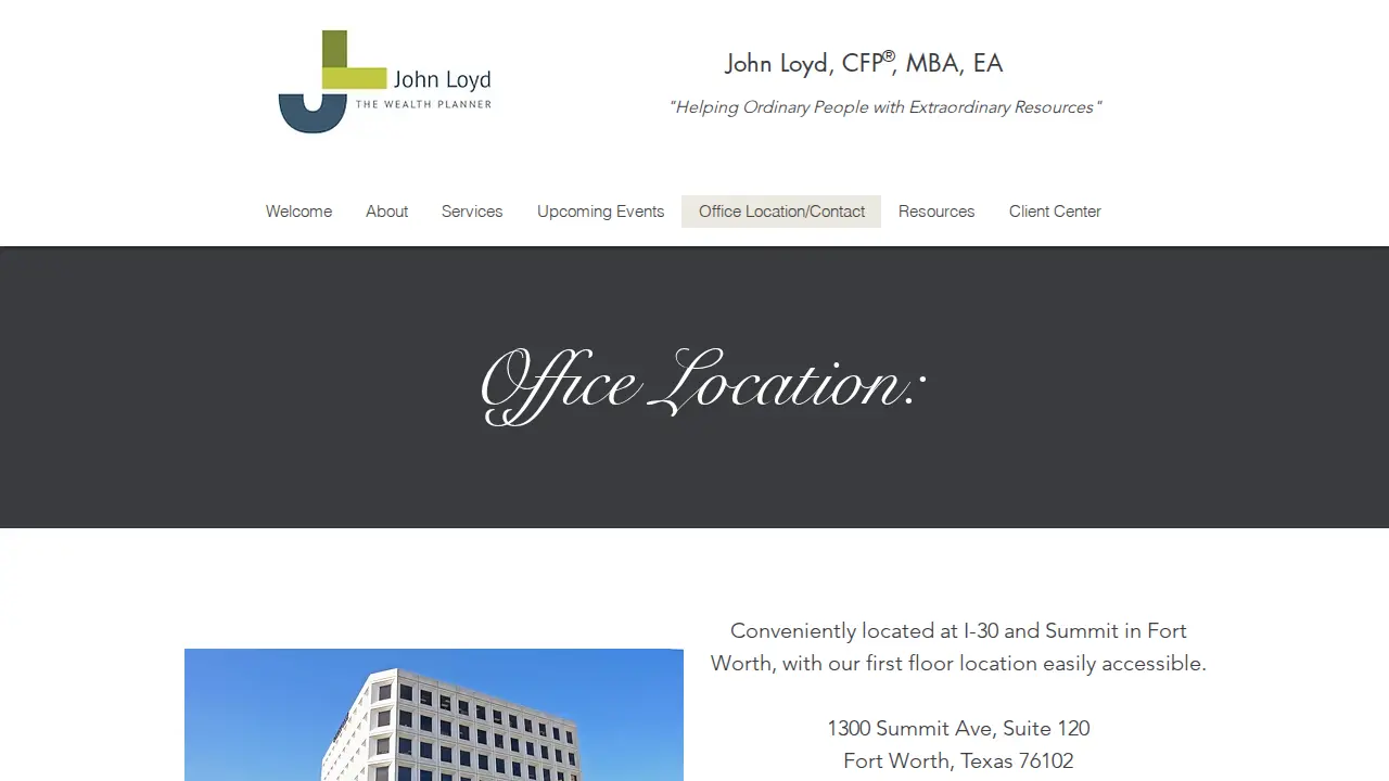 The Wealth Planner page