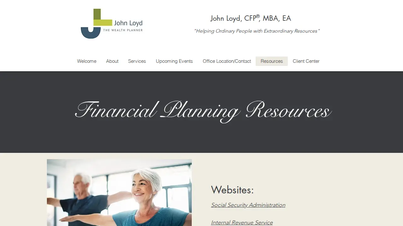 The Wealth Planner page