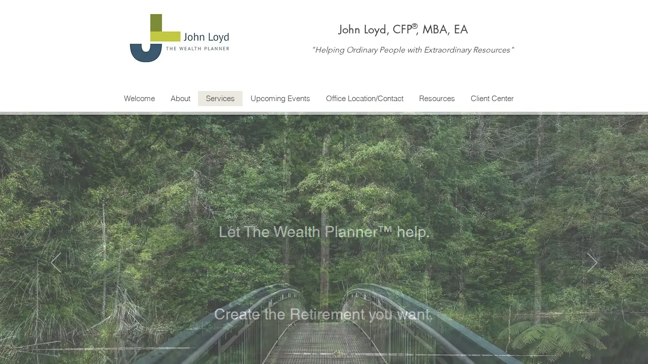 The Wealth Planner page