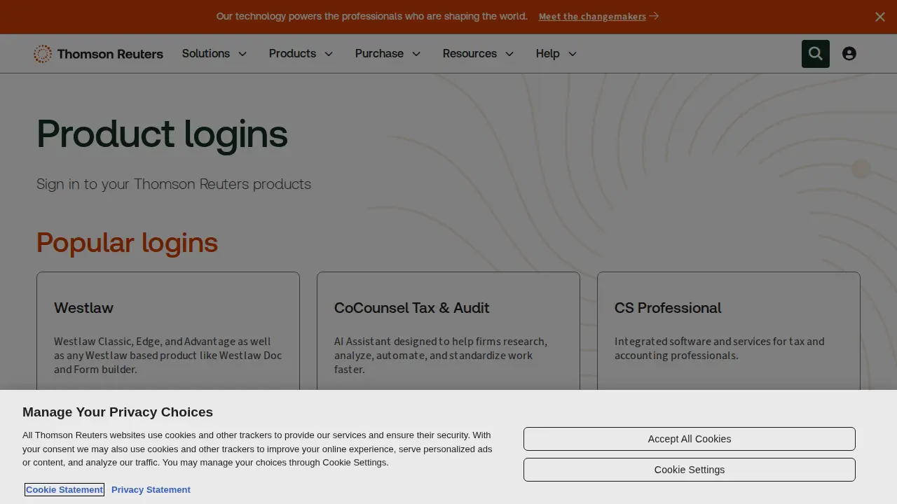 Thomson Reuters page