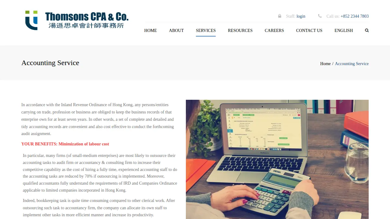 Thomsons CPA & Co. page