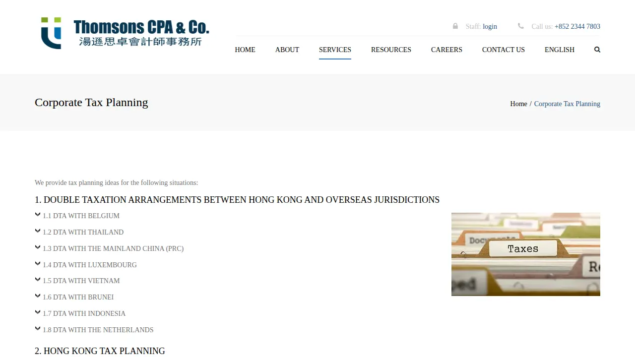 Thomsons CPA & Co. page
