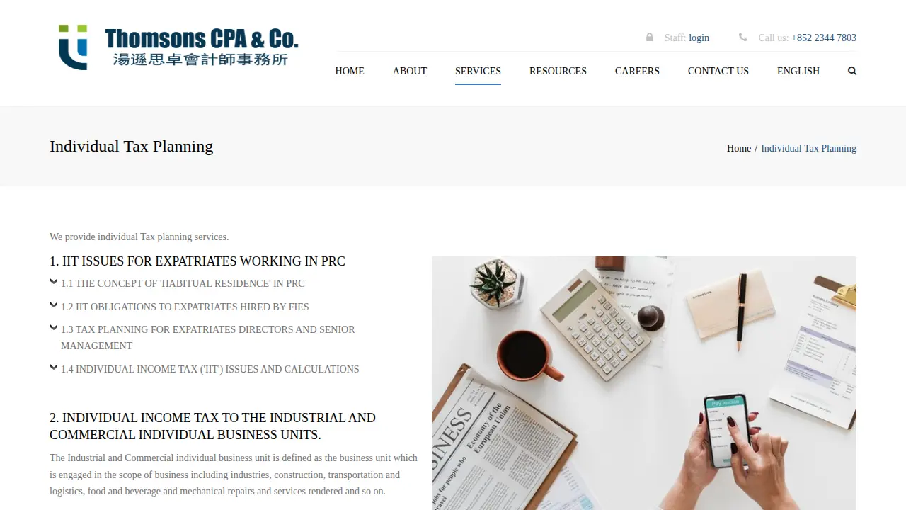 Thomsons CPA & Co. page