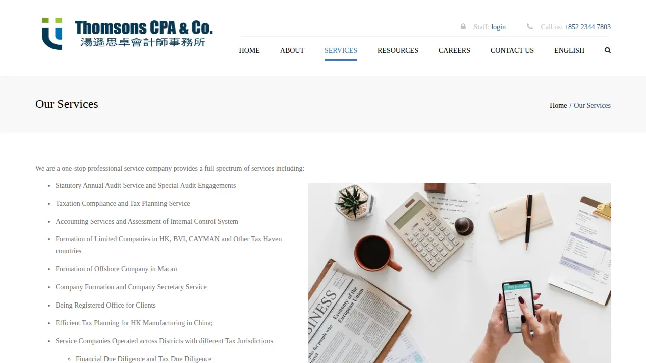 Thomsons CPA & Co. page