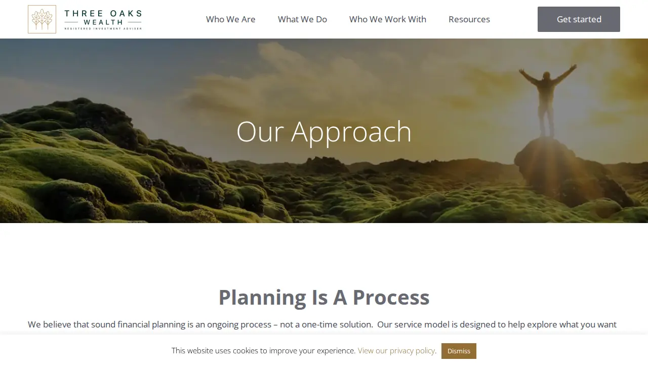 Three Oaks Wealth page