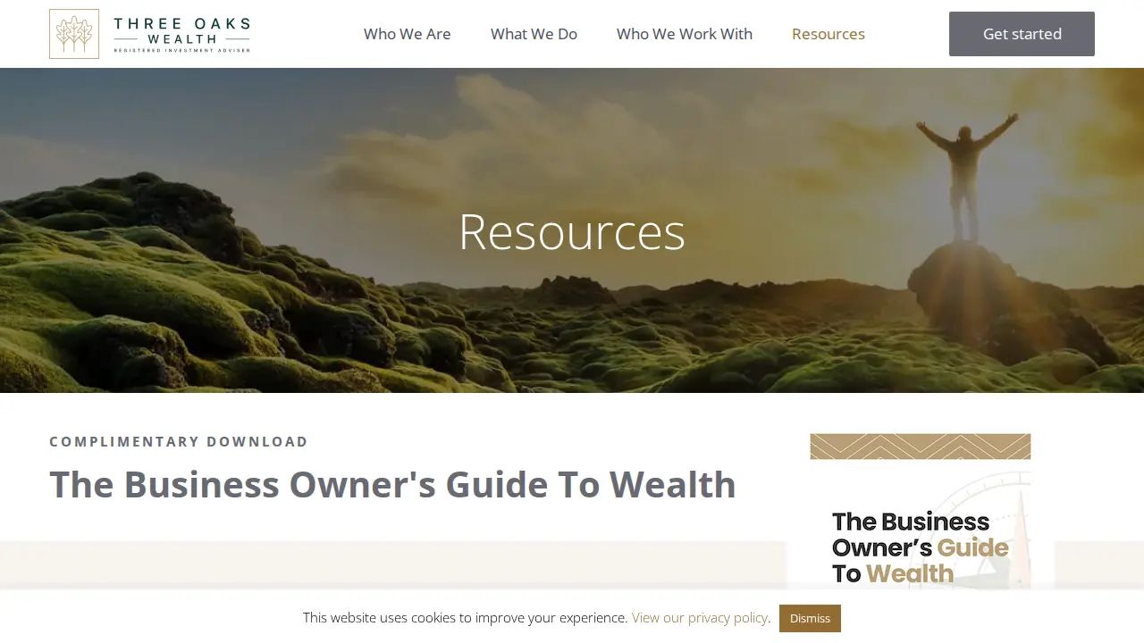 Three Oaks Wealth page