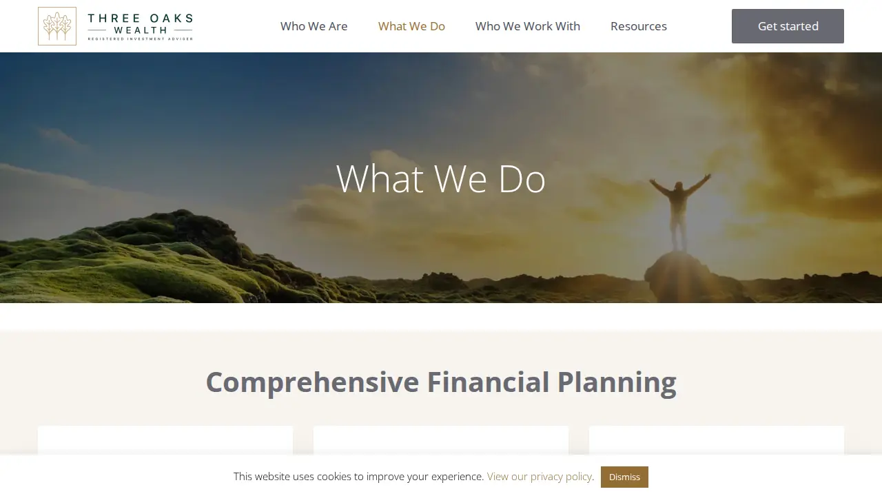 Three Oaks Wealth page