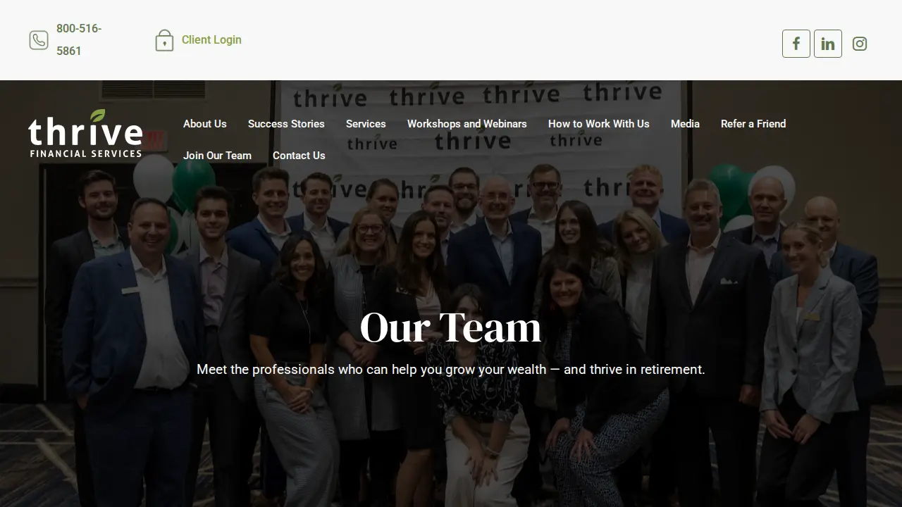 Thrive Financial Services - Exton Branch page