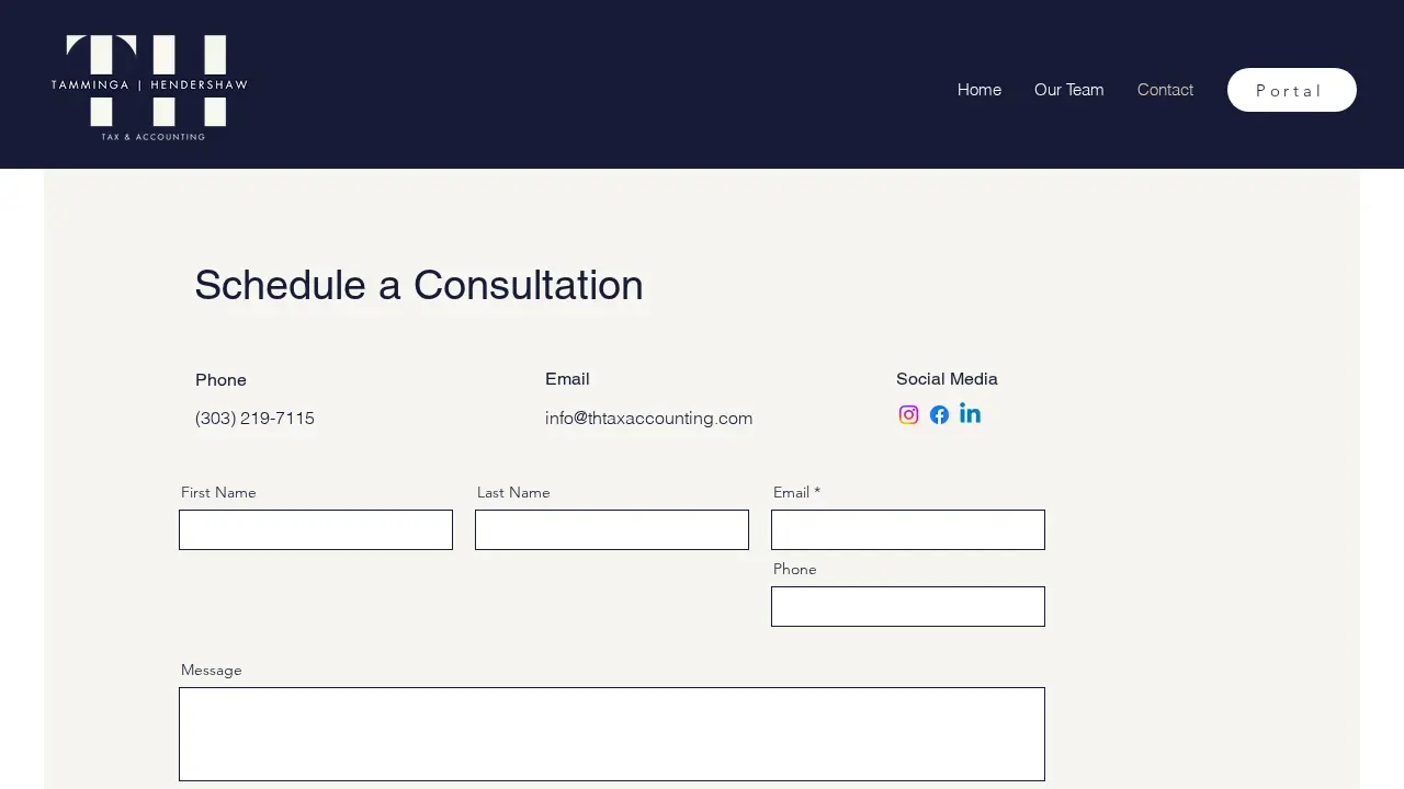 Tamminga Hendershaw Tax & Accounting page