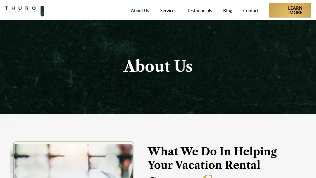 Vacation Rental Bookkeeping Service in Texas - Thuro Accounting page