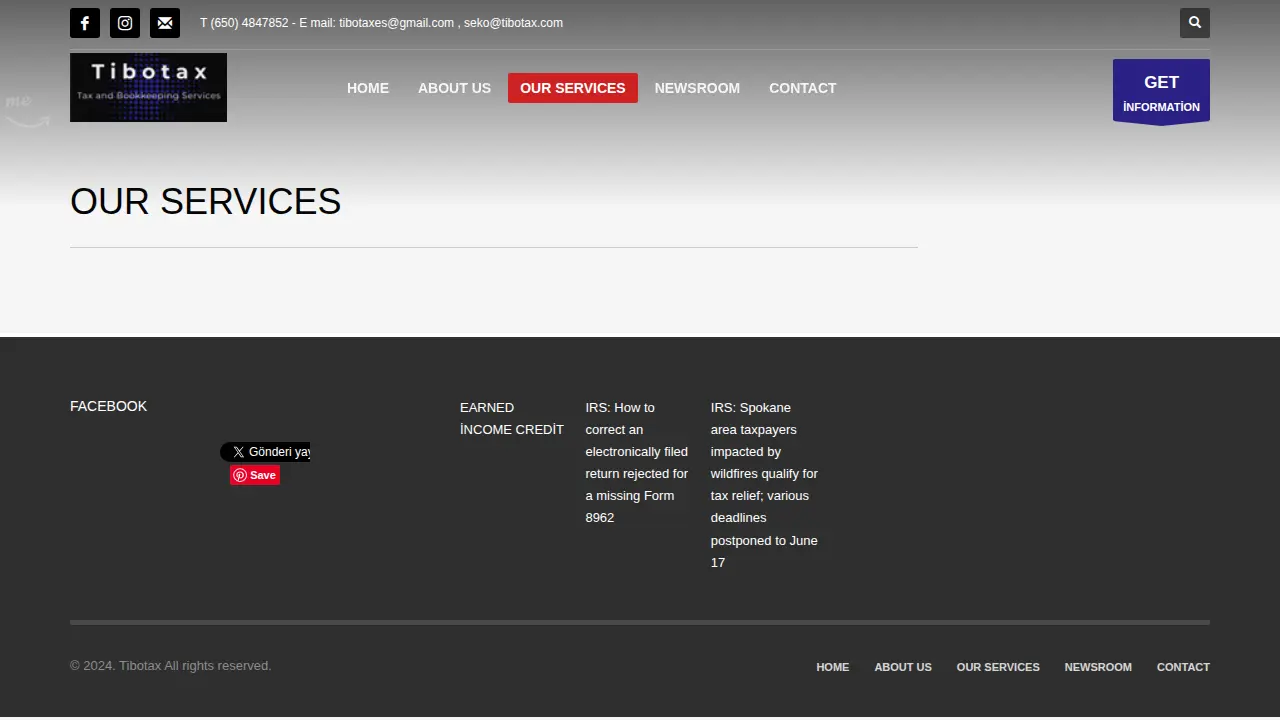 Tibotax Tax and Bookkeeping Service page