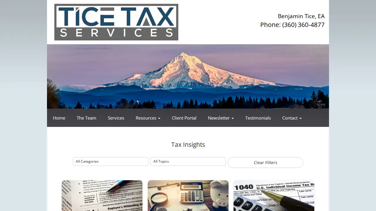 Tice Tax Services Inc. page
