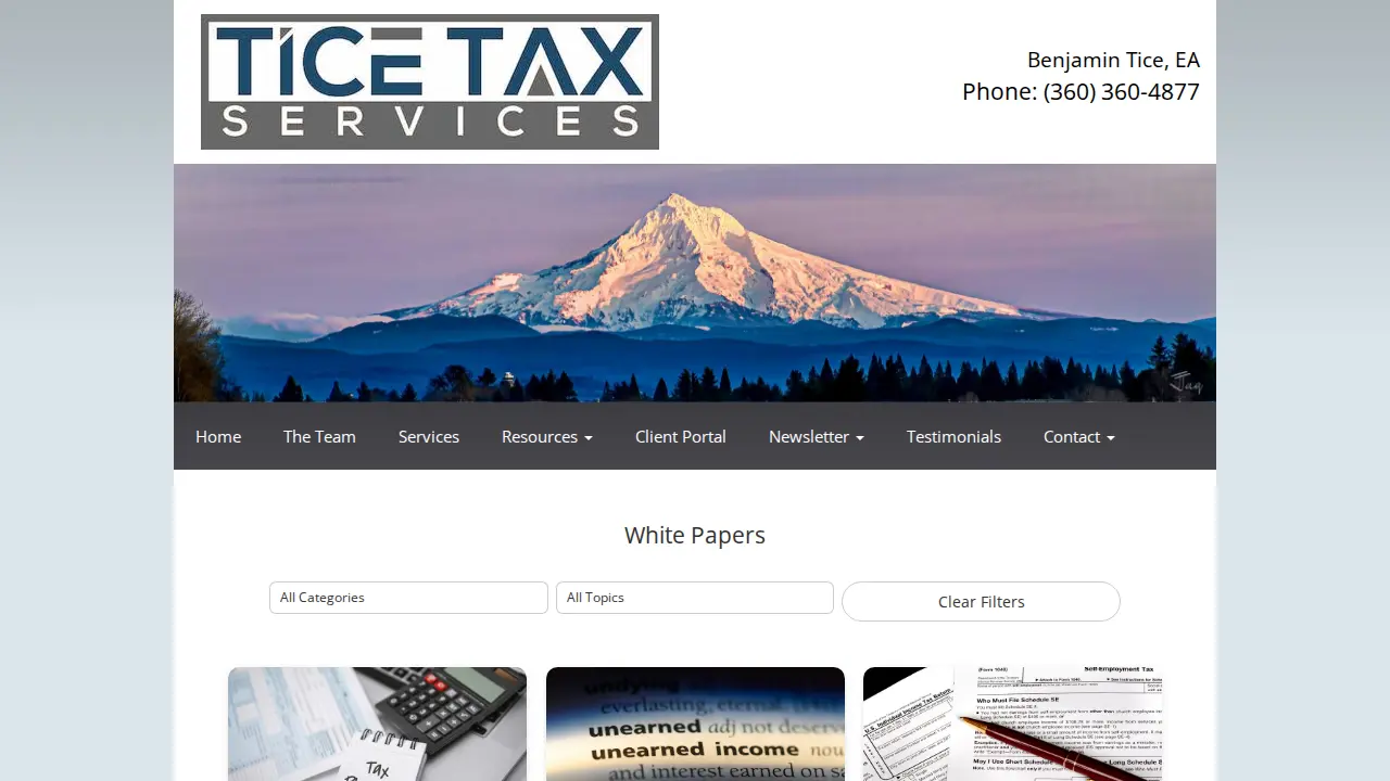 Tice Tax Services Inc. page