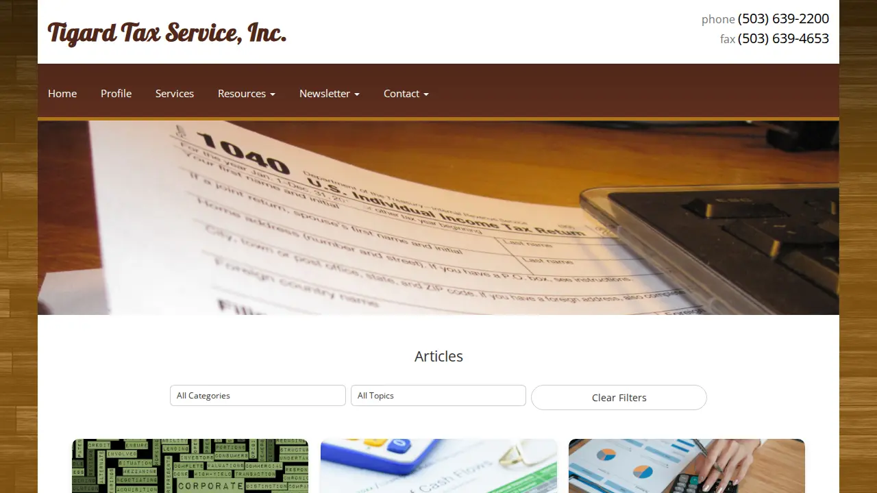 Tigard Tax page