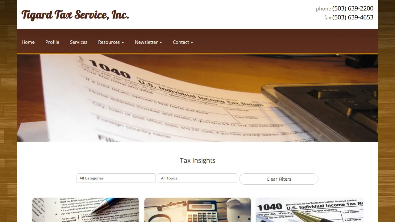 Tigard Tax page