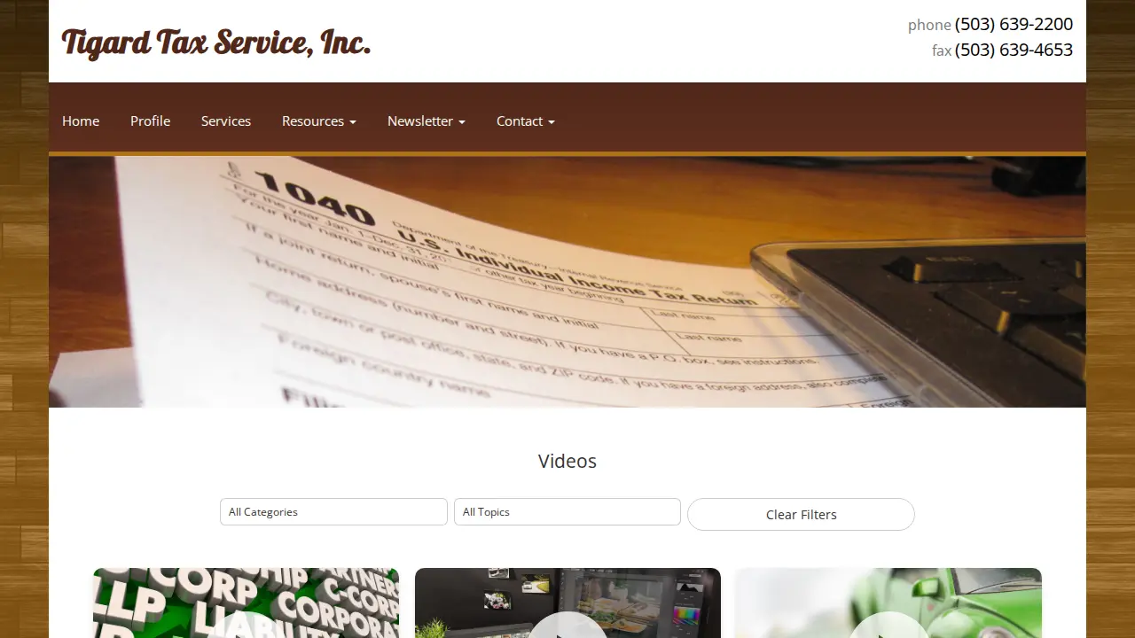 Tigard Tax page