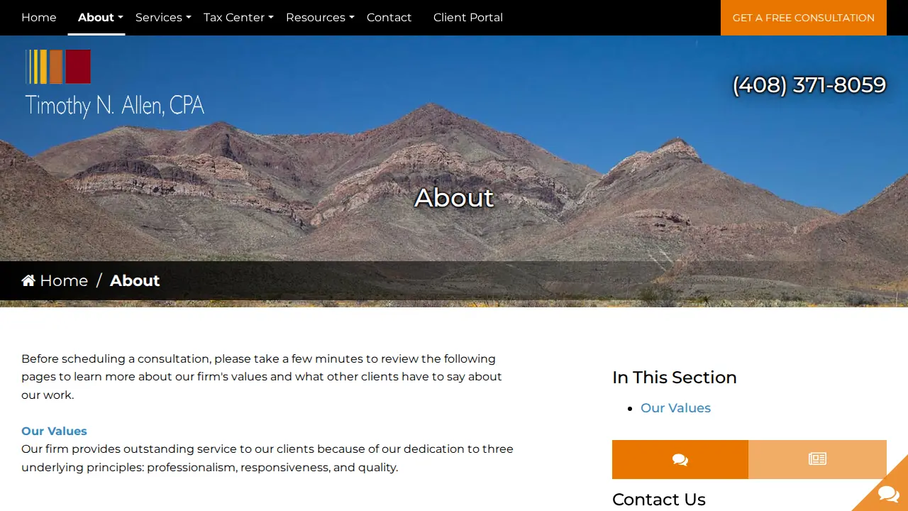 Timothy Allen, CPA page