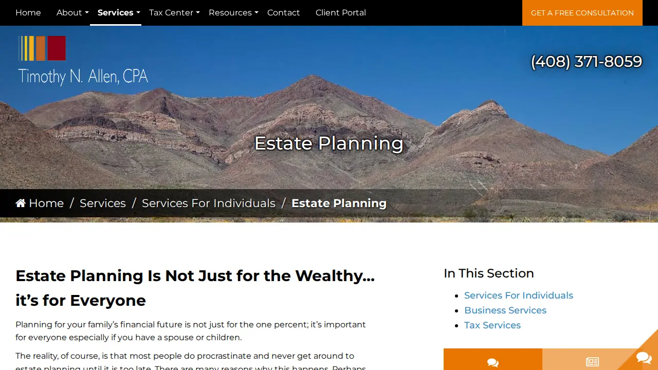 Timothy Allen, CPA page