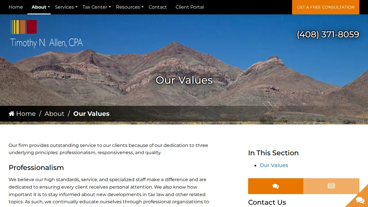 Timothy Allen, CPA page